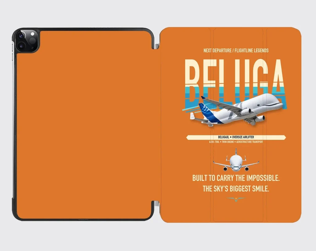 Airbus BelugaXL / A330-743L design on orange ipad tablet case