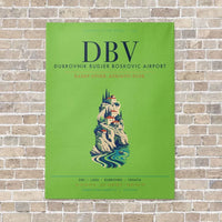 Thumbnail for Dubrovnik Ruđer Bošković Airport DBV vertical canvas print - no frame - light green background