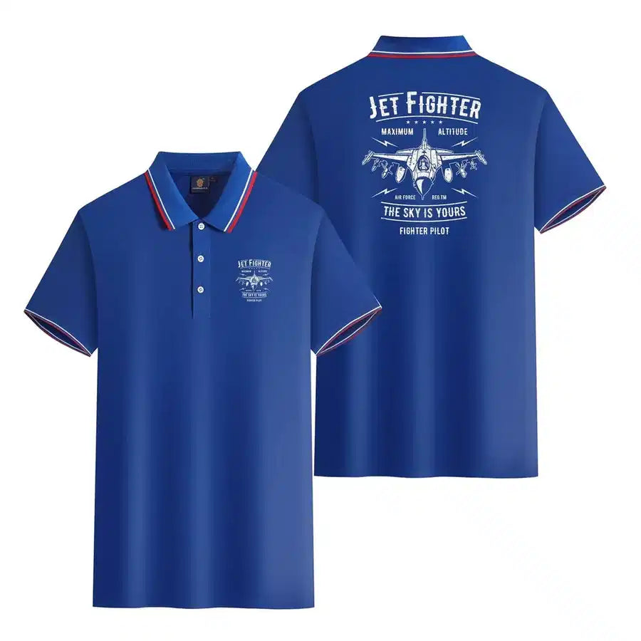 Customisable Jet Fighter - The Sky Polo Shirt - view 10