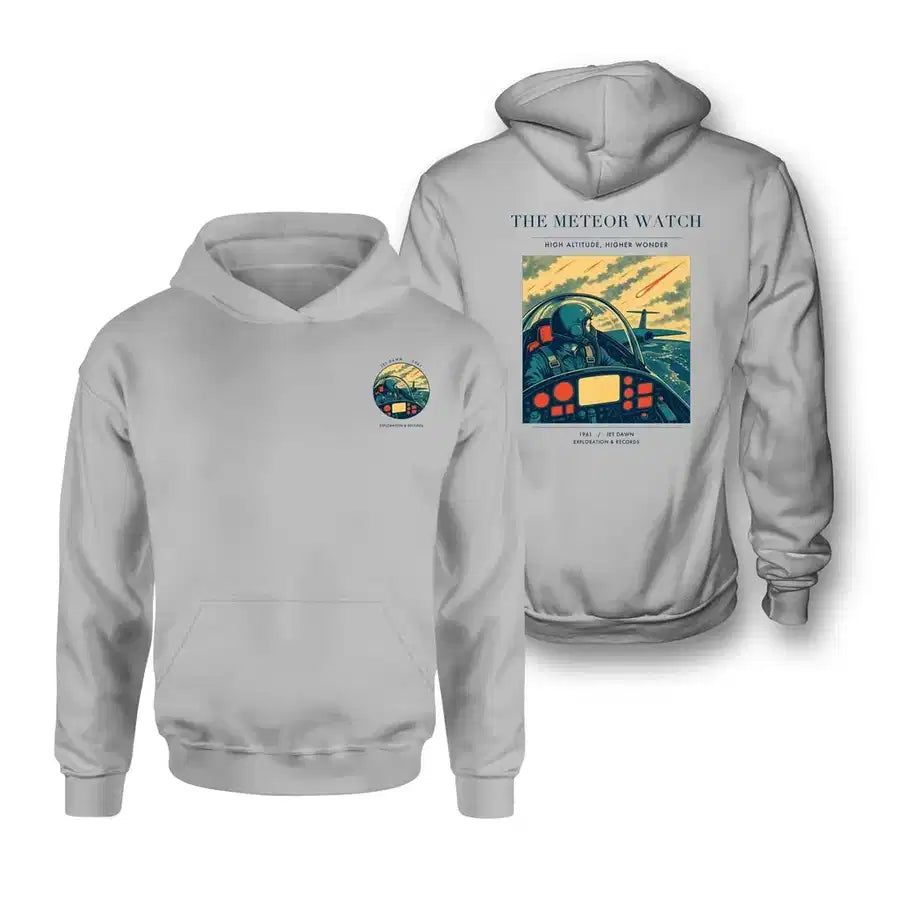 VINTAGE G4212 - The Meteor Watch - Double-Side Hoodie design on lightgray double side