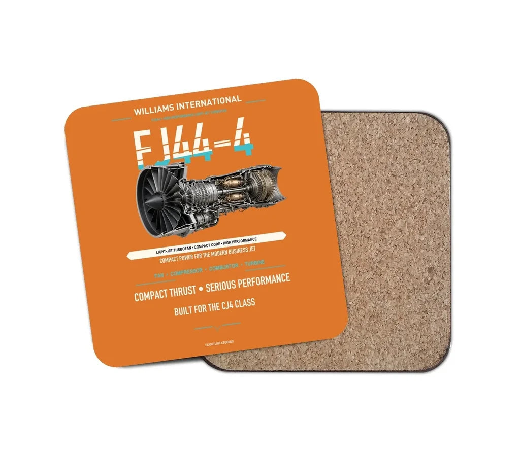 FJ44-4 design on orange 1 piece coaster