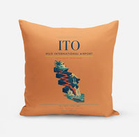 Thumbnail for Hilo International Airport (ITO) design on orange pillow
