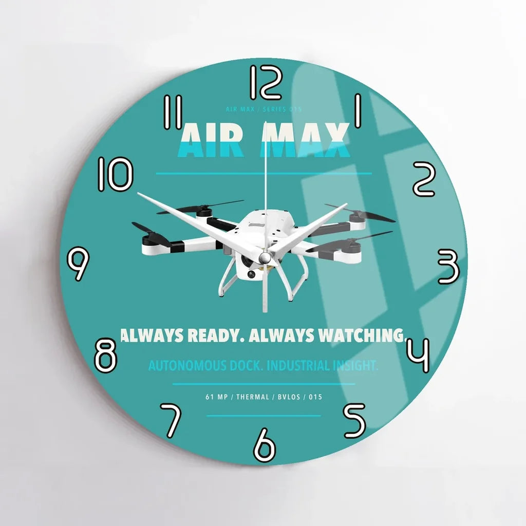 Percepto Air Max design on turquoise no frame wall clock