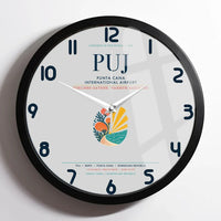 Thumbnail for Punta Cana International Airport (PUJ) design on light gray framed wall clock