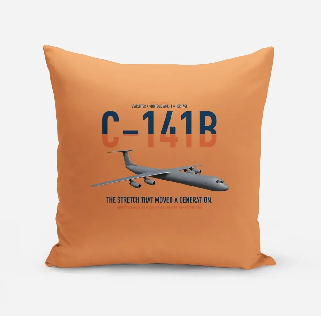 C-141B Starlifter design on orange pillow