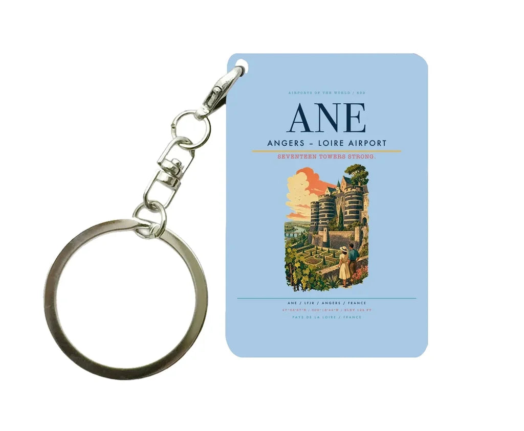Angers – Loire Airport (ANE) design on light blue key chain