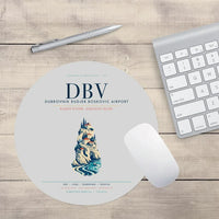 Thumbnail for Dubrovnik Ruđer Bošković Airport (DBV) design on light gray round mouse pad