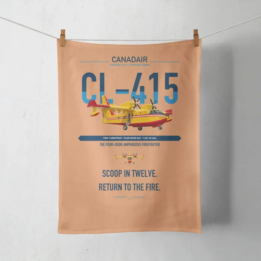 Canadair CL-415 design on orange towel