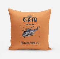 Thumbnail for Sikorsky S-61N design on orange pillow