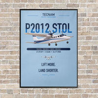 Thumbnail for Tecnam P2012 STOL vertical canvas print - framed - light blue background