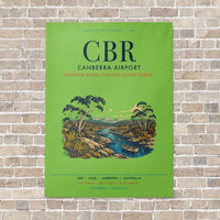 Thumbnail for Canberra Airport CBR vertical canvas print - no frame - light green background