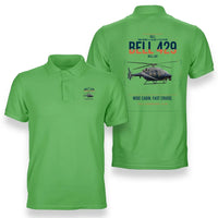 Thumbnail for Bell 429 design on light green double-side polo t-shirt, double-side print