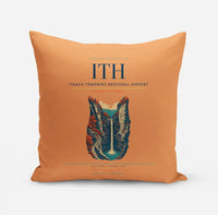Thumbnail for Ithaca Tompkins Regional Airport (ITH) design on orange pillow