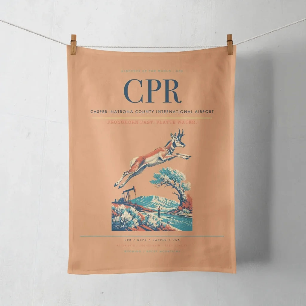 Casper–Natrona County International Airport (CPR) design on orange towel