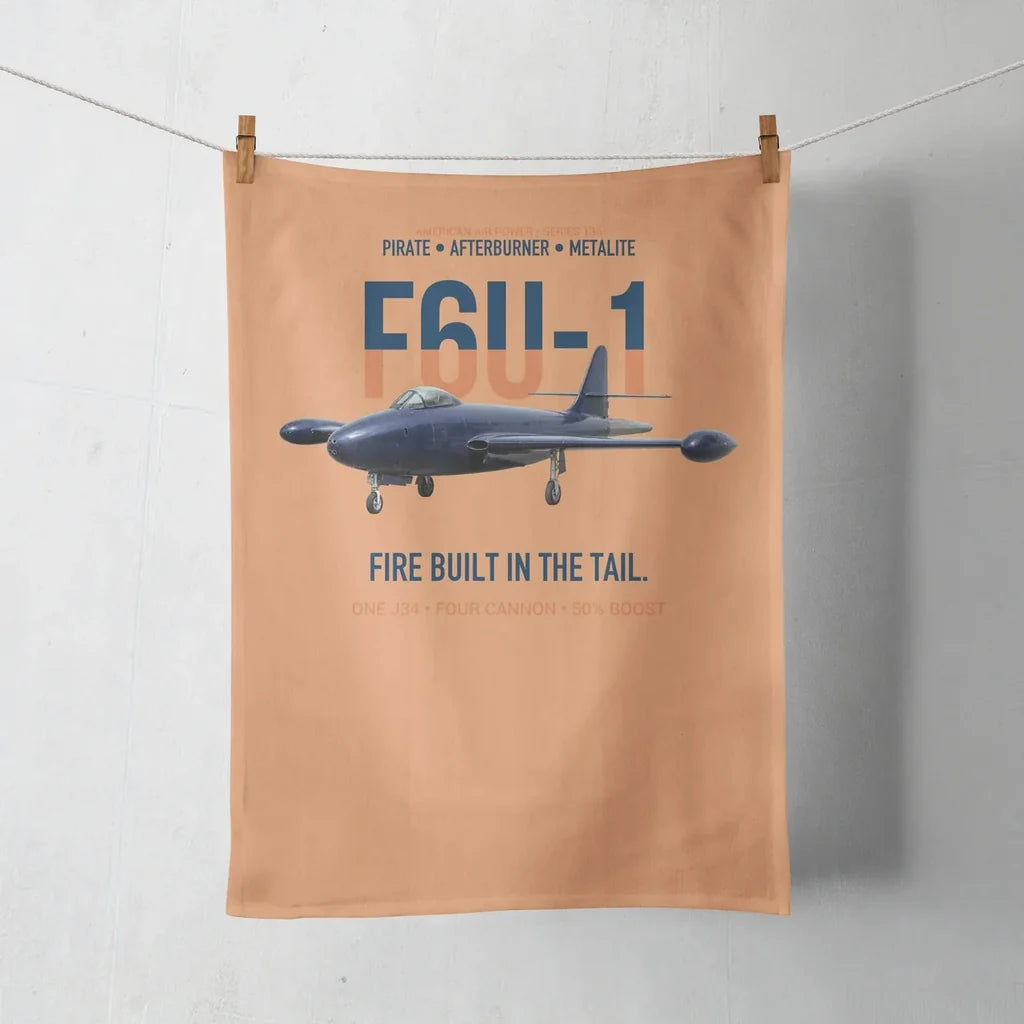 F6U-1 Pirate Fire Built in the Tail design on orange towel