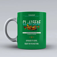 Thumbnail for Canadair CL-415EAF design on green ceramic mug, double-side print