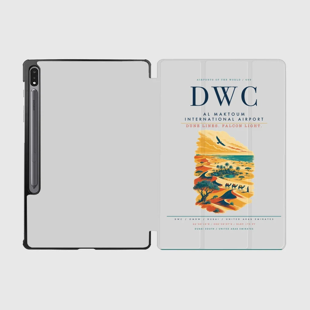 Al Maktoum International Airport (DWC) design on light gray samsung tablet tablet case