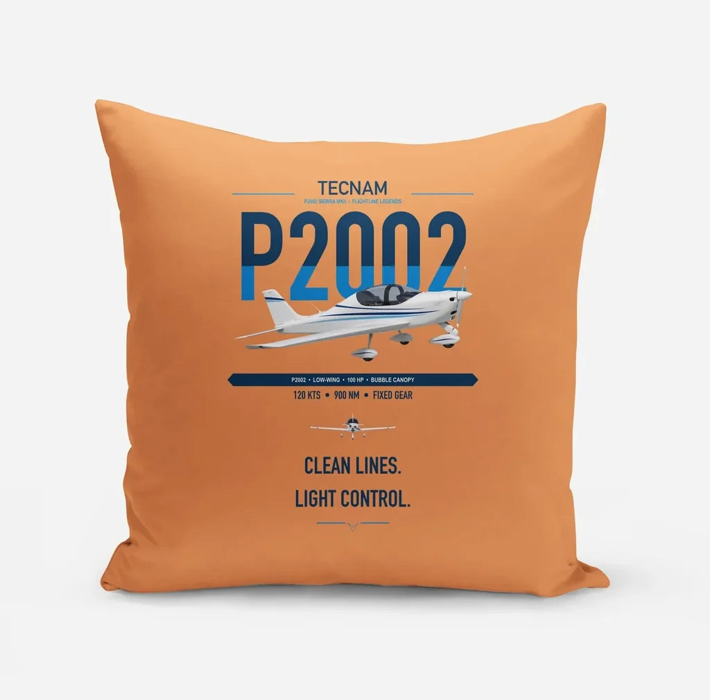 Tecnam P2002 Sierra MkII design on orange pillow