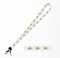 Thumbnail for Colourful 3 Airplanes lanyard and ID holder in white