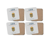 Thumbnail for Queen Alia International Airport (AMM) design on light gray 4 pieces set coaster