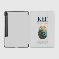 Thumbnail for Keflavík Airport (KEF) design on light gray samsung tablet tablet case