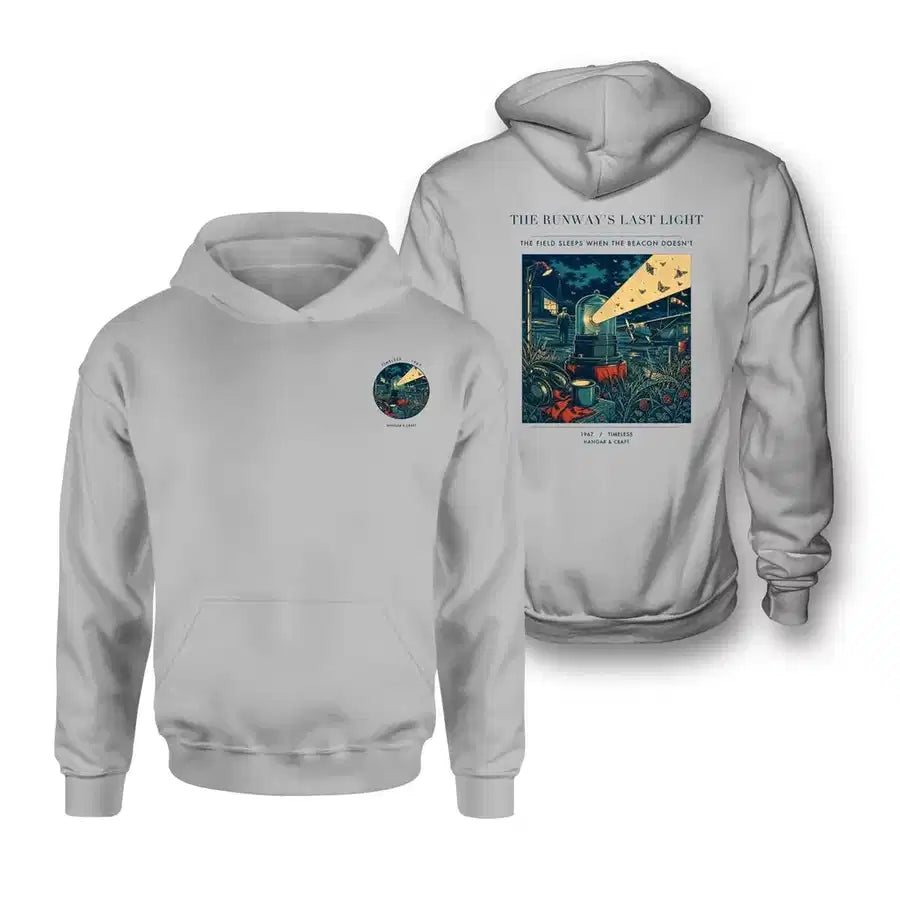 VINTAGE G4425 - The Runway's Last Light - Double-Side Hoodie design on lightgray double side