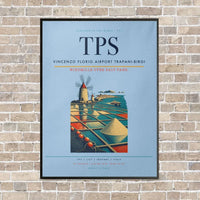 Thumbnail for Vincenzo Florio Airport Trapani-Birgi TPS vertical canvas print - framed - light blue background
