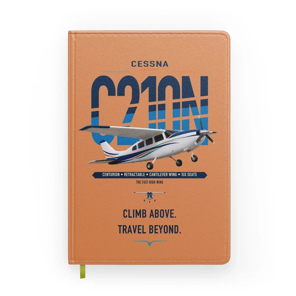 Cessna T210N Centurion design on orange notebook