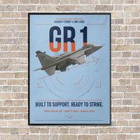 Thumbnail for SEPECAT Jaguar GR1 vertical canvas print - framed - light blue background