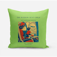 Thumbnail for VINTAGE G4215 - The Window Seat Child - Designed Pillows design on lightgreen