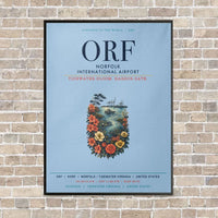 Thumbnail for Norfolk International Airport ORF vertical canvas print - framed - light blue background