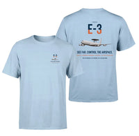 Thumbnail for E-3 Sentry AWACS design on light blue double-side t-shirt, double-side print
