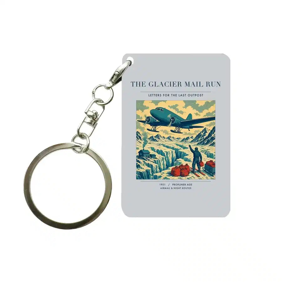 VINTAGE G4153 - The Glacier Mail Run - Designed Key Chain design on lightgray