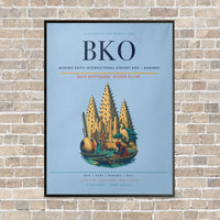 Thumbnail for Modibo Keita International Airport BKO — Bamako vertical canvas print - framed - light blue background