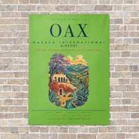 Thumbnail for Oaxaca International Airport OAX vertical canvas print - no frame - light green background