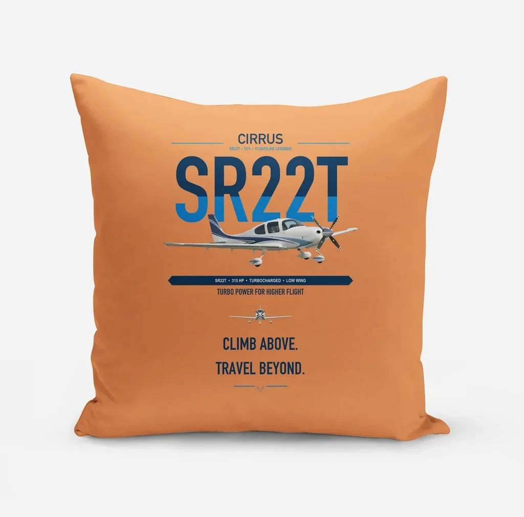 Cirrus SR22T design on orange pillow