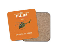 Thumbnail for Hughes OH-6A Cayuse design on orange 1 piece coaster