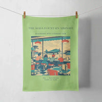 Thumbnail for VINTAGE G4247 - The Soda Fountain Airport - Designed Towels design on lightgreen