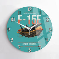 Thumbnail for F-15E Strike Eagle design on turquoise no frame wall clock