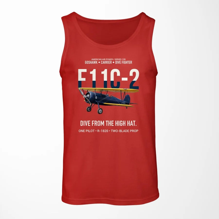 F11C-2 Goshawk Dive from the High Hat design on red tank top