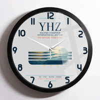 Thumbnail for Halifax Stanfield International Airport (YHZ) design on light gray framed wall clock