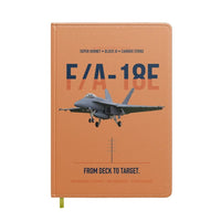 Thumbnail for F-A-18E Super Hornet Block III From Deck To Target design on orange notebook