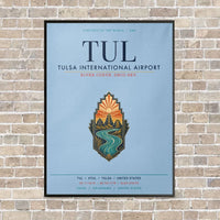 Thumbnail for Tulsa International Airport TUL vertical canvas print - framed - light blue background