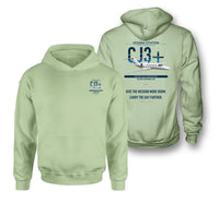 Thumbnail for Cessna Citation CJ3+ design on light green double-side hoodie, double-side print