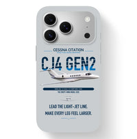Thumbnail for Cessna Citation CJ4 Gen2 design on light gray magsafe iphone case, for iPhone 17 Pro