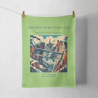 Thumbnail for VINTAGE G4253 - The Mountain Pass Gap - Designed Towels design on lightgreen