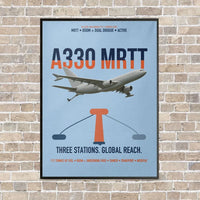 Thumbnail for Airbus A330 MRTT vertical canvas print - framed - light blue background