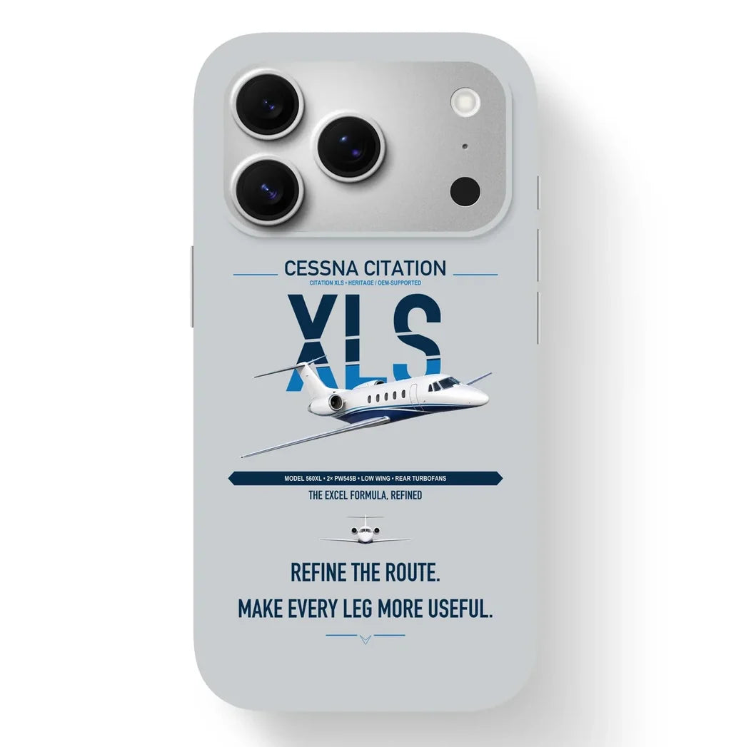 Cessna Citation XLS design on light gray magsafe iphone case, for iPhone 17 Pro