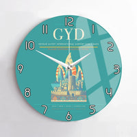 Thumbnail for Heydar Aliyev International Airport (GYD) design on turquoise no frame wall clock