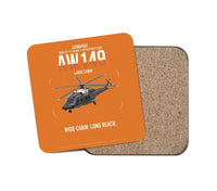 Thumbnail for Leonardo AW149 design on orange 1 piece coaster